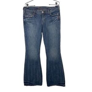 Vintage‎ Y2K Silver Jeans Distressed Low Rise Flares Size 30